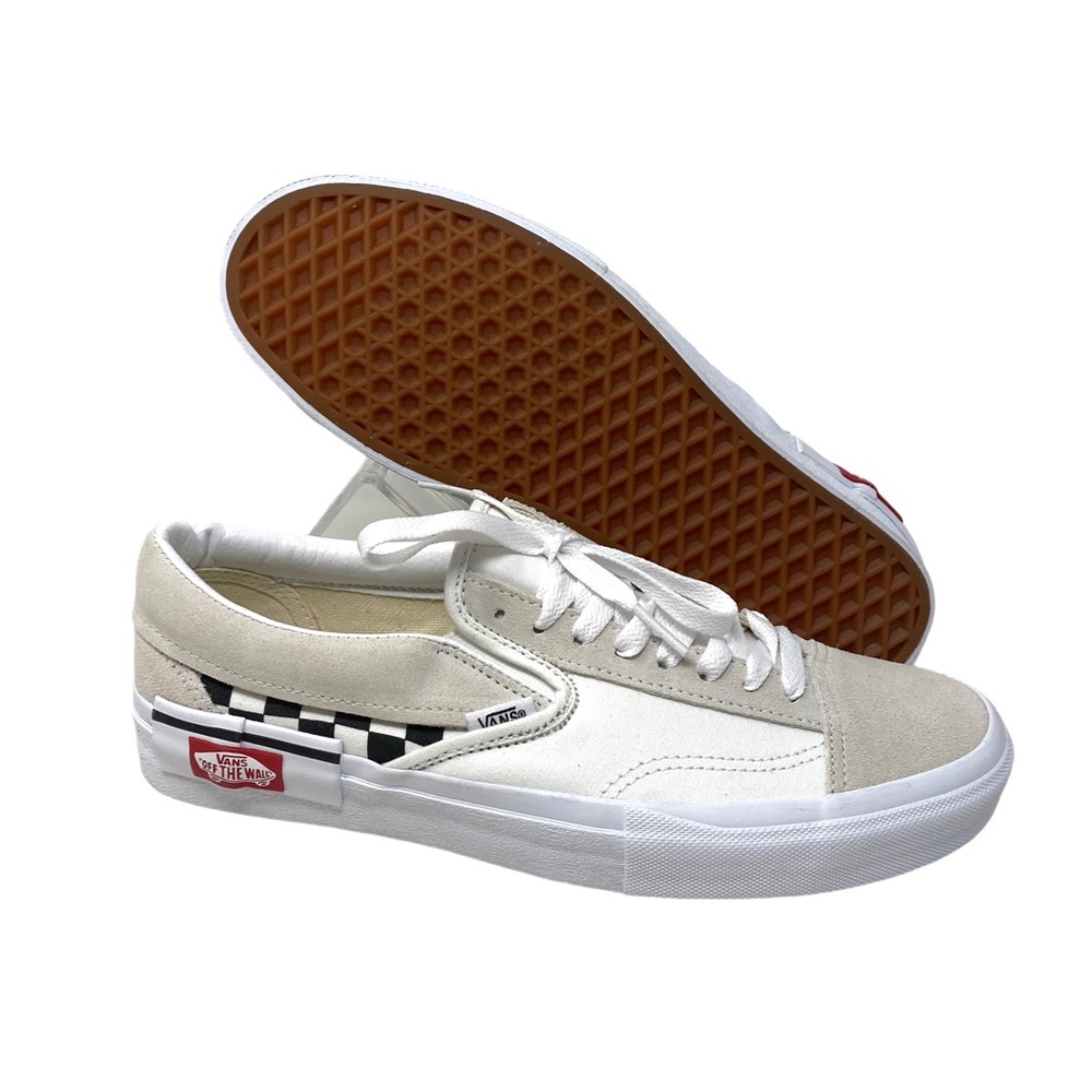 VANS Slip On Cream Check Sneakers Canvas Suede Shoes Skate Men Custom ALSU01255 - Picture 10 of 12